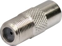 Schwaiger Adapter F-Kupplung / Koax Stecker Silber