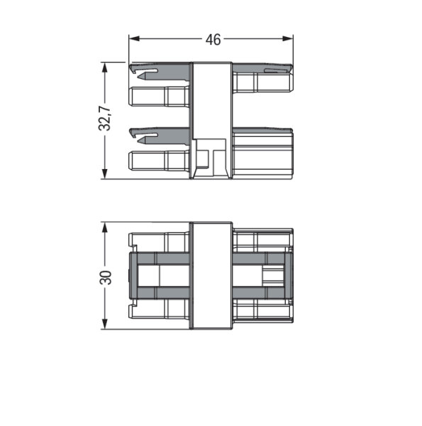 WAGO Verteiler 3-fach 3-polig 770-607 schwarz 1xStecker 3xBuchse