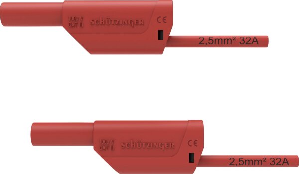 SCHÜTZINGER VSFK 8700 / 2.5 / 100 / RT Sicherheits-Messleitung [4 mm-Stecker - 4 mm-Stecker] 10