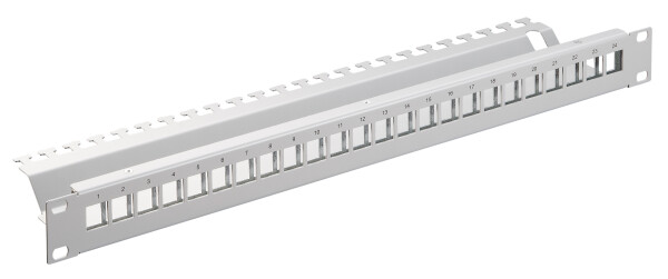 LEONI Kerpen 19"" Patchpanel Verteilerfeld MegaLine Connect45 24 Port grau - Patch-Panel