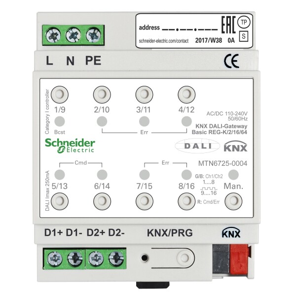 SCHNEIDER ELECTRIC KNX DALI-Gateway Basic REG-K/2/16/64 2Kanal