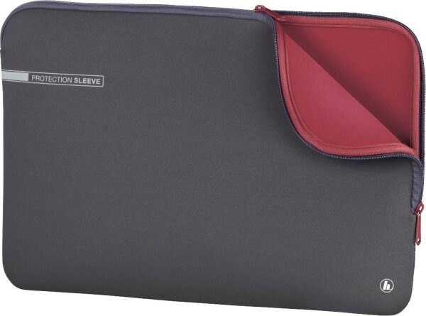 HAMA Neoprene Notebooktasche 43,9 cm (17.3"" ) Schutzhülle Grau - Rot (00216511)