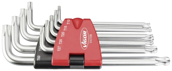 VIGOR TORX Winkelschraubendreher-Satz V4708 Innen TORX Profil Anzahl Werkzeuge: 9 (V4708)