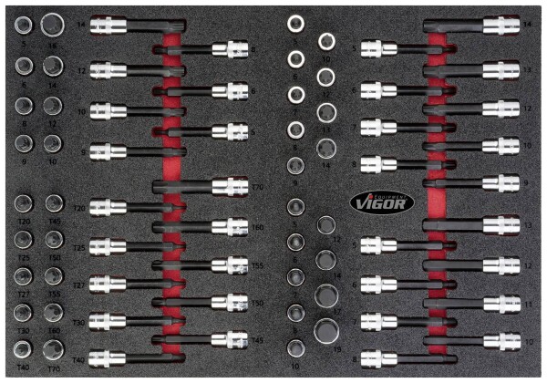 VIGOR Schraubendreher-Einsatz-Sortiment V4753 Anzahl Werkzeuge: 69 (V4753)