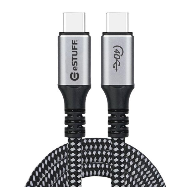 ESTUFF - USB-Kabel - USB-C (M) zu USB-C (M) - USB4 Gen3x2 - 1,2m - USB-Stromversorgung (100 W), unte