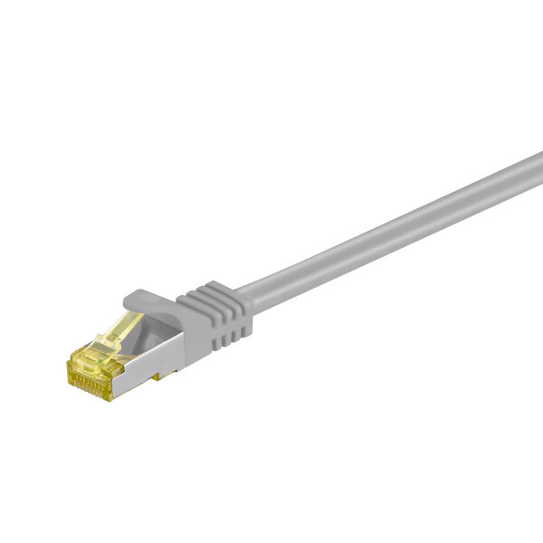 WENTRONIC Goobay RJ45 Patchkabel CAT 6A S/FTP (PiMF), 500 MHz mitCat.7 Rohkabel [1m, Grau] (49756)