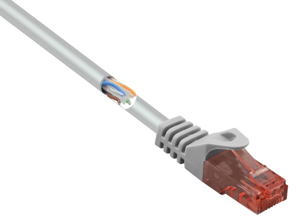 CONRAD Renkforce RF-5047520 RJ45 Netzwerkkabel, Patchkabel CAT 6 U/UTP 2.00 m Grau mit Rastnasenschu