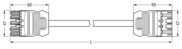 WAGO Verbindungsleitung 771-9985/006-301 Buchse-Stecker 5-polig 3 m lang