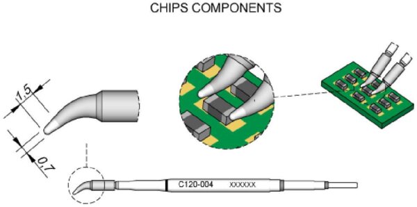 JBC Tools C120004 Entlötspitze gebogen Spitzen-Größe 0.7 mm Inhalt 1 St.