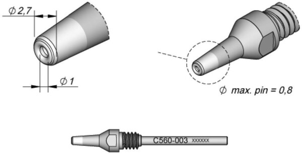 JBC Tools C560003 Entlötspitze Spitzen-Größe 2.7 mm Inhalt 1 St.