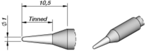 JBC Tools C245041 Lötspitze Rundform, gerade Spitzen-Größe 1.0 mm Inhalt 1 St.