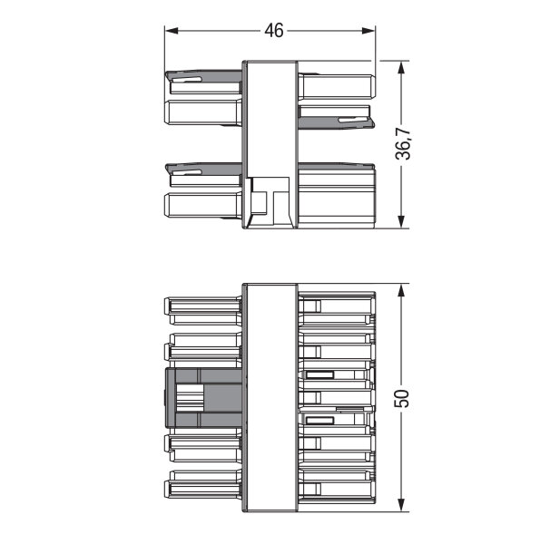 WAGO 3-fach-Verteiler 770-1746/080-000 5p Kodierung B 1 Eingang 3 Ausgänge pin