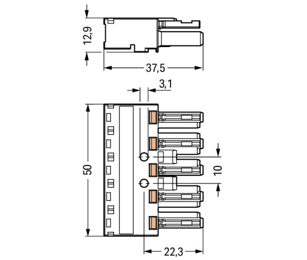 WAGO Buchsenteil Kod.B 770-285/080-000 5P. 2L pink