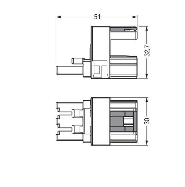 WAGO h-Verteiler 1 x Stecker / 2 770-633 x Buchse 3-polig 100 %