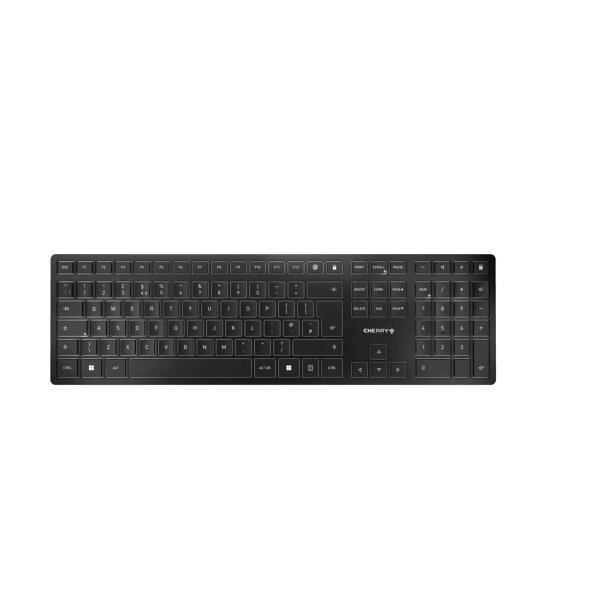 CHERRY TAS KW 9100 SLIM Wireless GB-Layout schwarz/silber