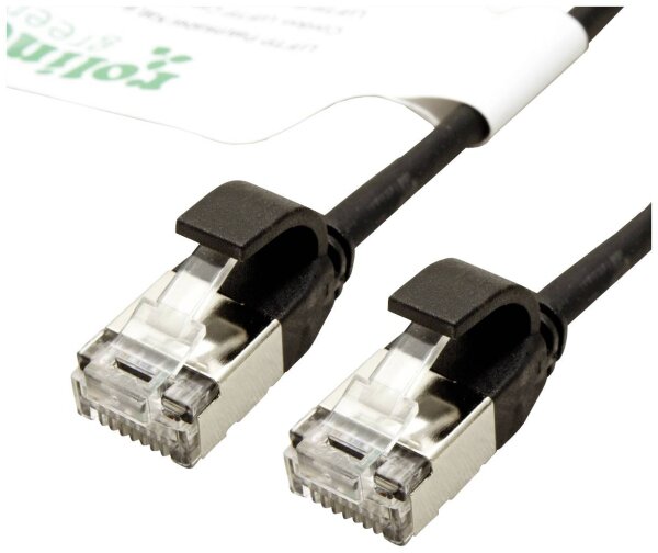 ROLINE green 21443352 RJ45 Netzwerkkabel, Patchkabel CAT 6a U/FTP 0.50 m Schwarz 1 St.