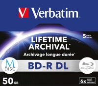 VERBATIM 43846 M-Disc BD-R Blu-Ray 6x Jewel Case 50GB, 5...