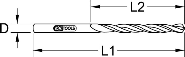 KS TOOLS HSS-G Co 5 Spiralbohrer, 2mm, 10er Pack (330.3020)