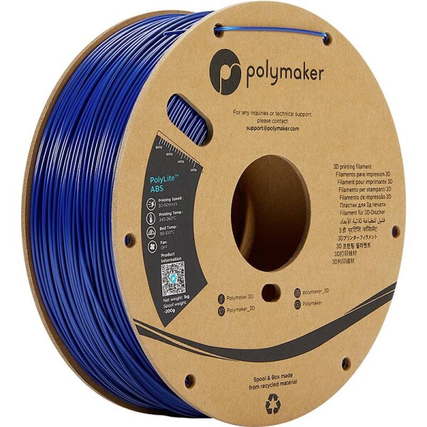 POLYMAKER PE01007 PolyLite Filament ABS geruchsarm 1.75 mm 1000 g Blau 1 St.