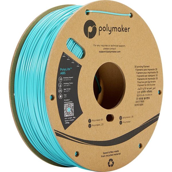 POLYMAKER PE01010 PolyLite Filament ABS geruchsarm 1.75 mm 1000 g Türkis 1 St.