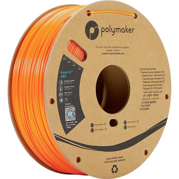 POLYMAKER PE01009 PolyLite Filament ABS geruchsarm 1.75 mm 1000 g Orange 1 St.