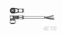 TE CONNECTIVITY Sensor-/Aktorkabel, Anschlussleitung, Buchse gewinkelt, M12, offenes Ende Pole: 4 1-