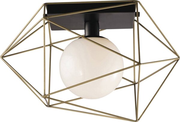 ECO-LIGHT I-ABRAXAS-PL1 ORO ABRAXAS Deckenleuchte E27 60 W Gold, Schwarz