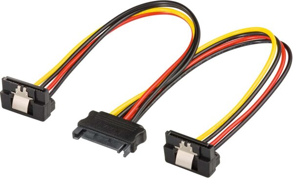 GOOBAY Stromadapter SATA - 2x SATA 90° | Kupplung > 2xStecker 90°