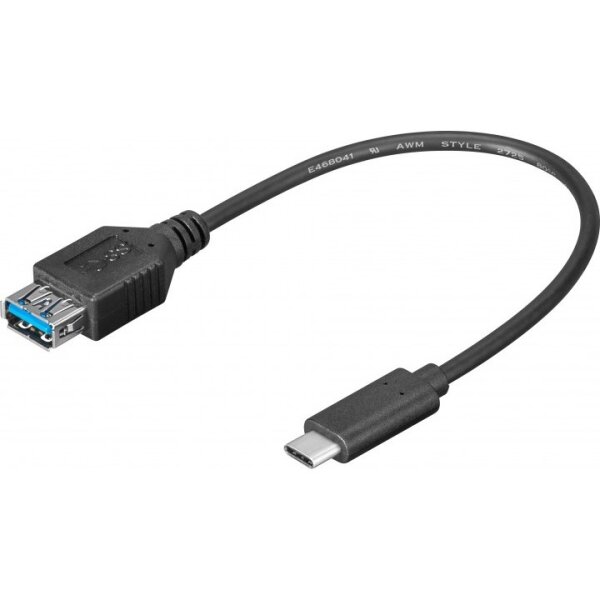 GOOBAY USB 3.0 Adapter [1x USB-C? Stecker - 1x USB 3.0 Buchse A] Schwarz Goobay